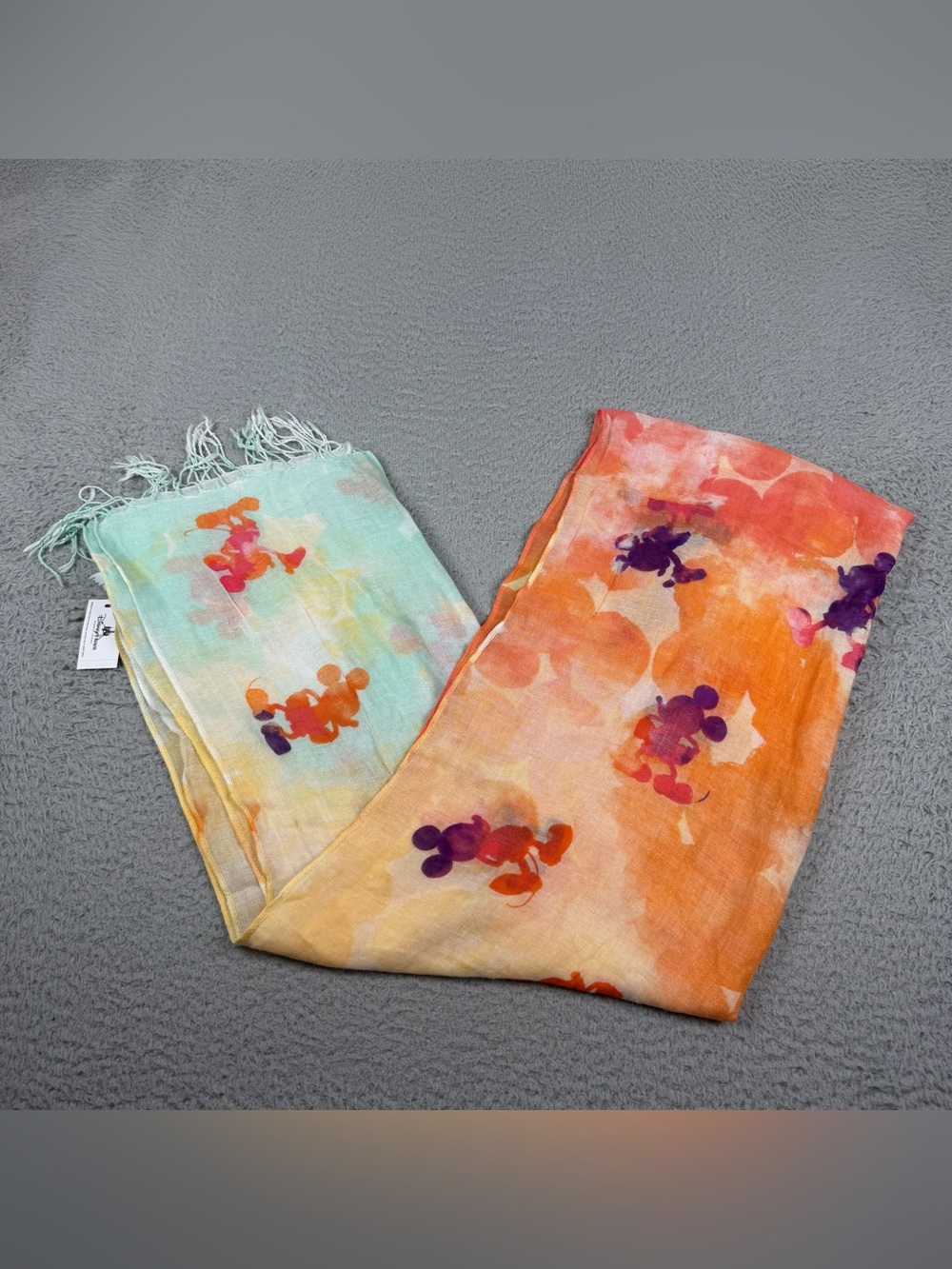 NWT Disney Parks Scarf Womens One Size Multicolor Mickey Mouse Preppy